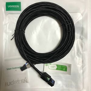 UGREEN CAT8 LANケーブル　ナイロン編み　ブラック　5m 500cm黒 