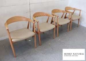 ■P766■展示品■モモナチュラル/momonatural■READY-MADE/CREW CHAIR CLEAR■オーク材/オイル塗装■アームチェア■4脚セット■北欧モダン