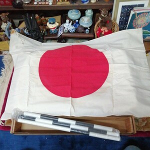  light seal national flag outline of the sun flag .. flag day chapter set in box stick attaching Showa Retro ( approximately 930×660mm)