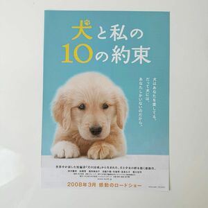 映画チラシ　「犬と私の10の約束」4枚　田中麗奈　加瀬亮　