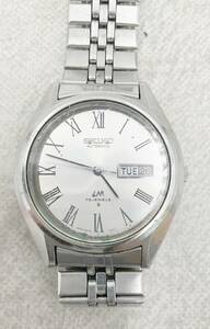 ★時計☆SEIKO セイコー AUTOMATIC 自動巻き LM ロードマチック 25 石 JEWELS 5606-8030 デイト 白文字盤 メンズ 腕時計 