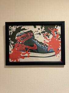 【美品】NIKE AIR JORDAN 1 BRED スニーカーポスター ナイキ キックスポスター アートポスター スニーカー