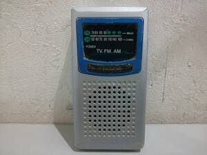 56807Q★テクノス TEKNOS RT-1 携帯 防災ラジオ AM FM RADIO　稼働品