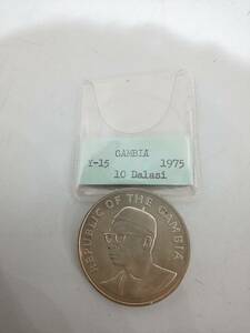 56103F★ガンビア　10ダラシ銀貨　1975年　独立10周年記念銀貨　希少　レアコイン　古銭　アフリカ