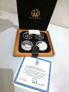 56612★カナダ モントリオールオリンピック 1975年 記念銀貨 10ドル 5ドル 4枚セット ケース付