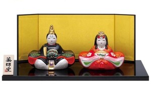 Art hand Auction Hina Doll, Hina Doll, Compact, Stylish, Pottery, Yakushi Kiln, Painted Imperial Princess Hina, Makie Style, Traditional Craft, Made in Japan, Lucky Charm, Festival, Celebration, Gift, Present, season, Annual event, Doll's Festival, Hina doll