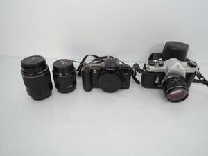 ☆現状品 一眼レフカメラ 2台 レンズ 2点 まとめ Canon キヤノン ASAHI PENTAX アサヒペンタックス 動作未確認/管理3843B12-12270002
