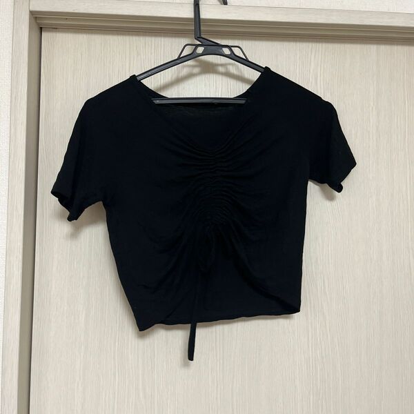 Tシャツ 半袖 Vネック 黒 カットソー トップス shein シーイン