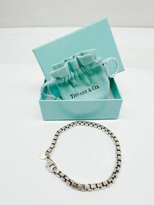 Tiffany ブレスレット 925刻印 シルバー アクセサリー チェーン シンプル TIFFANY&Co 箱付 ギフト ティファニー 中古品 レディース メンズ