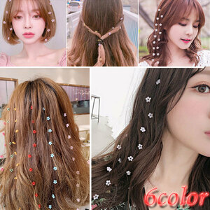 ヘアアクセサリー ヘアピン ヘアコームクリップ 花 ビーズ ワイヤー 2個セット ホワイト レッド ピンク ライトピンク パープル