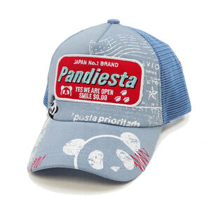 パンディエスタ キャップ PANDIESTA デニム切替 サイドメッシュ キャップ 帽子 パンダ 554958 サックス 新品