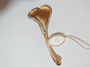 Christian Dior Christian * Dior brooch leaf design superior article Gold color 