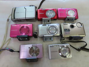 ♪ジャンク　Nikon CoolPix×8個　S4/A100/S3500/S6200/S3600/S1100pj/S520/S210 ①