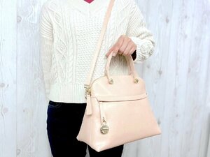 極美品 新品同様 FURLA フルラ パイパー ハンドバッグ ショルダーバッグ バッグ レザー ピンクベージュ 2WAY 68301