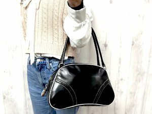 極美品 PRADA プラダ ボーリングバッグ ハンドバッグ ショルダーバッグ バッグ レザー 黒 68409Y