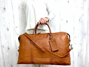 極美品 COACH コーチ ボストンバッグ ショルダーバッグ バッグ レザー 茶 A4収納可 2WAY メンズ 68976