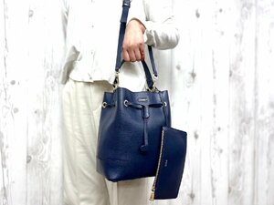 極美品 新品同様 FURLA フルラ ステイシー ハンドバッグ ショルダーバッグ バッグ レザー 紺 2WAY 68889