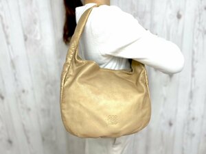 極美品 LOEWE ロエベ アナグラム ハンドバッグ ショルダーバッグ バッグ ナッパレザー ゴールド 68810Y