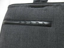 極美品 新品同様 PRADA SPOTS プラダスポーツ プラダ トートバッグ ハンド バッグ ナイロンキャンバス×レザー チャコールグレー 68464_画像10