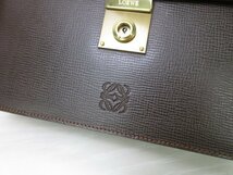 極美品 LOEWE ロエベ アナグラム セカンドバッグ ハンドバッグ バッグ レザー 茶 メンズ 68628_画像10