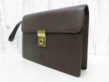 極美品 LOEWE ロエベ アナグラム セカンドバッグ ハンドバッグ バッグ レザー 茶 メンズ 68628_画像4