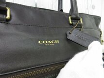 極美品 COACH コーチ トートバッグ ショルダーバッグ バッグ レザー カーキ×茶 A4収納可 2WAY メンズ 68800Y_画像10