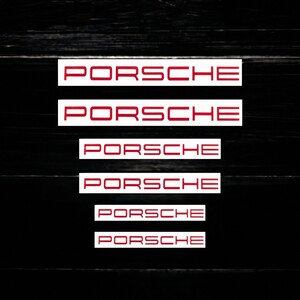 ★即納★PORSCHE ブレーキ キャリパー 耐熱 ステッカー 赤 ◆ 剥がしやすい/劣化防止/曲面貼付 車用 パーツ ポルシェ カスタム グッズ ロゴ