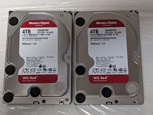 WESTERN DIGITAL Red WD40EFRX NX HA500 2個セット 4TB x2 8TB 3.5インチ SATA HDD WD ウェスタンデジタル レッド NASware3.0【中古】①