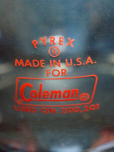 Coleman コールマン PYREX パイレックス　ビンテージ　グローブ レッドレター 赤文字 200 200A 200B 201 202 242に使えます 5