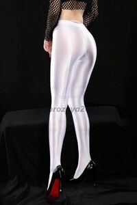 102-512-19pitapita lustre gloss gloss leggings pants [ white,L size ] cosplay fancy dress sexy Dance yoga ero. ultra costume.2