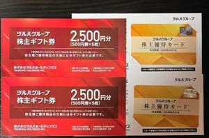 【送料無料】ツルハグループ　株主ギフト券5000円　株主優待カード×2枚
