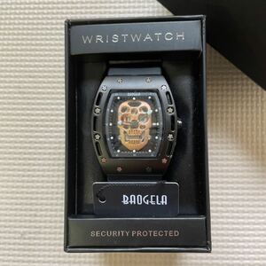 BAOGELA 腕時計 メンズ　スカル　スケルトン　シリコンバンド　ミリタリー　箱付き　動作未確認　電池無し