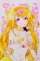 同人手描きスイートプリキュアイラスト「キュアミューズ　バレンタイン」A4　水彩　コピック　ラフ画付き_画像2