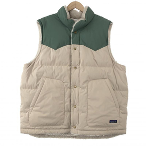 【中古】Patagonia Reversible Bivy DownVest XL ベージュ グリーン パタゴニア[240010421493]