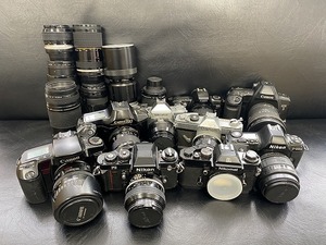 中古 まとめ売り ジャンク ニコン キャノン 他 一眼レフ フィルムカメラ レンズ 24点セット F3/FT2/EOS/T90 他 写真 撮影 コレクター