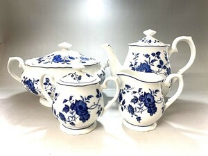 1円 中古 ROYAL MEISSEN ロイヤルマイセン ファインチャイナ ティー/シュガー/ミルク/スープ ポット4点セット 食器 インテリア コレクター