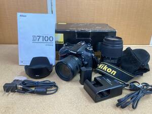 【豪華セット】 Nikon D7100 デジタル一眼レフカメラ 18-105 VR Kit AF-S DX NIKKOR 55-300mm f/4.5-5.6 動作品 元箱付●「管理No.S657.8」