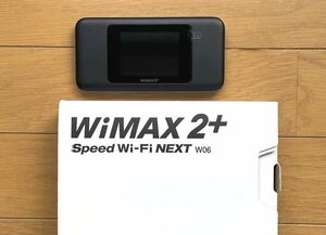 ■即決美品送料520円■AU版 WiMAX 2+ Speed Wi-Fi NEXT W06 HWD37MKAブラック×ブルー■中古動作確認済みです。本体のみです。