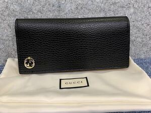 ◆【売り切り】GUCCIグッチ 二つ折り長財布 ブラック マーモント レザー 《美品》