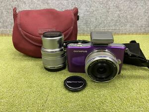 ◆【売り切り】OLYMPUS オリンパス PEN mini デジタルカメラ E-PM1 ※レンズ、ポーチ付属