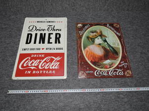 USED雑貨品:COCA-COLA 看板 ブリキ サイン コカ・コーラ アルミ/スチール製 2点 