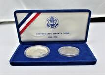 ●アメリカ合衆国●１９８６年自由の女神記念コイン プルーフコイン（２枚）　１セット●ケース入り●ｔz870_画像3