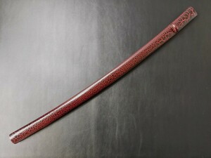 Japanese sword fittings scabbard black scabbard red rock . large sword strike sword Japanese sword scabbard Japanese sword sword fittings .. iaido . tool chestnut shape sword . fine art curve approximately 2.3CM