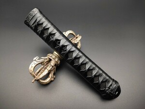 MC29 Japanese sword pattern large sword pattern . head eyes . eyes nail attaching iai katana for new goods length approximately 20CMbook@. leather tree pattern black color leather volume 
