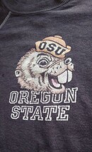 60s 美品 スペシャル ブラックボディ ヴィンテージ スウェット OREGON STATE カラー 大きいサイズ Lサイズ相当 60〜70年代 フロッキー_画像3