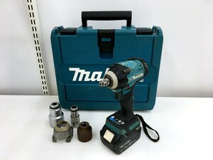 【同梱不可】【80】中古品 マキタ TW300D 充電式 インパクトレンチ バッテリ×1 ソケット ケース 付 動作OK