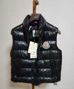 新品 国内正規品 MONCLER チベット TIBET ダウン ビッグロゴワッペン Wジップアップ 1 黒 モンクレール 三角タグ ギャランティー付属の完品