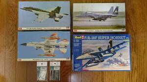 【ハセガワ/レベル】1/72 F/A-18E,F-15J,F-2A飛行開発実験団,F/A-18F(複座型),各種エッチングパーツ２点の計６点セット【未組立】