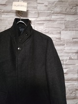 men's G351 UNITED ARROWS green label relaxing グリーンレーベルリラクシング スーパーファインメリノ100's 縦襟 コート S グレー_画像1