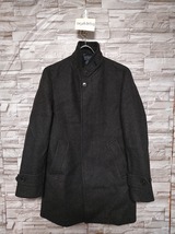 men's G351 UNITED ARROWS green label relaxing グリーンレーベルリラクシング スーパーファインメリノ100's 縦襟 コート S グレー_画像2